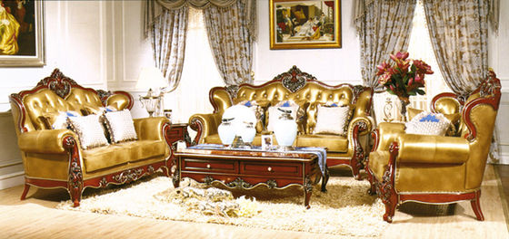 New Design Antique Sofa European Style Classic Genuine Fabric Sofa Sets