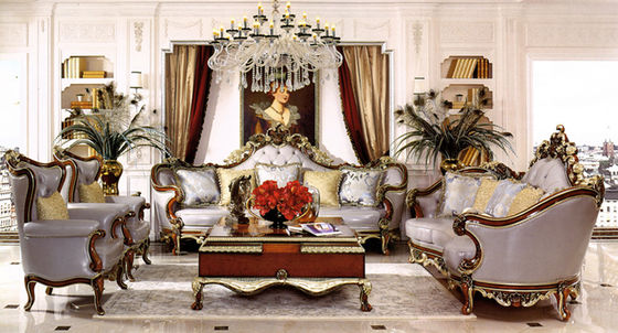 New Design Antique Sofa European Style Classic Genuine Fabric Sofa Sets