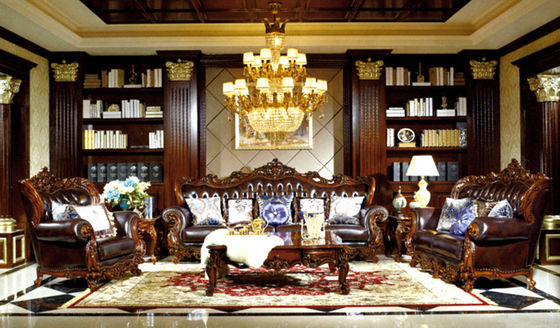 New Design Antique Sofa European Style Classic Genuine Fabric Sofa Sets