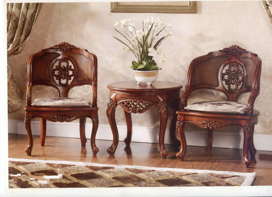 Leaf Gilding French Country Chair Wooden Comfort Leisure Chair For Living Room