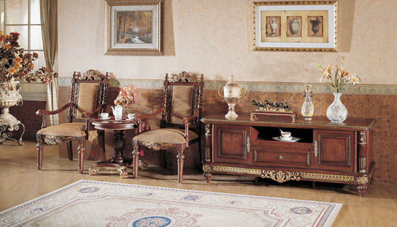 Leaf Gilding French Country Chair Wooden Comfort Leisure Chair For Living Room