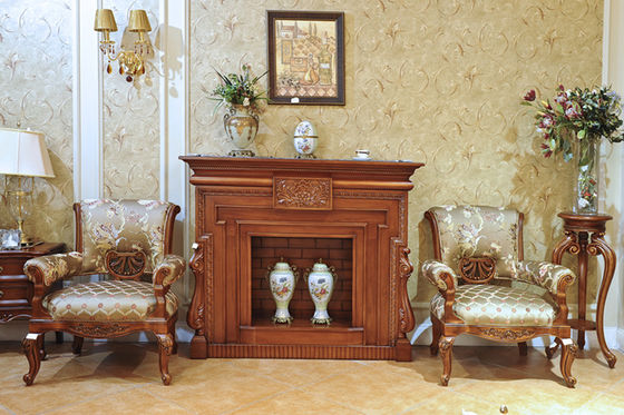 Leaf Gilding French Country Chair Wooden Comfort Leisure Chair For Living Room