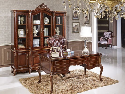F008 Antique Luxury Original Wood Classic Home Office Desks Corrosion Resistance
