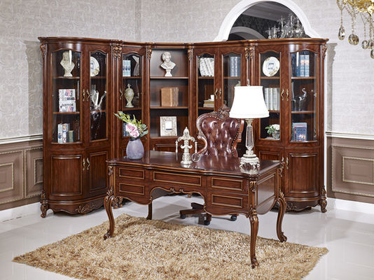 F008 Antique Luxury Original Wood Classic Home Office Desks Corrosion Resistance