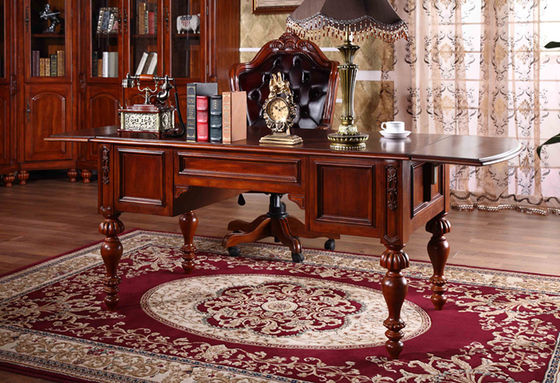 F008 Antique Luxury Original Wood Classic Home Office Desks Corrosion Resistance