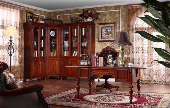 F008 Antique Luxury Original Wood Classic Home Office Desks Corrosion Resistance