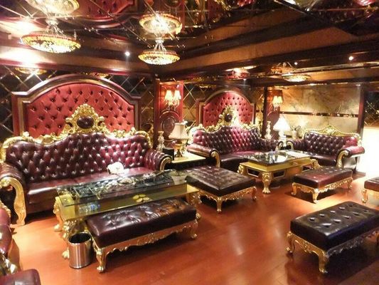 ركن غرفة المعيشة مكتب L على شكل أريكة قطاعية فندق KTV أريكة على الطراز الفرنسي